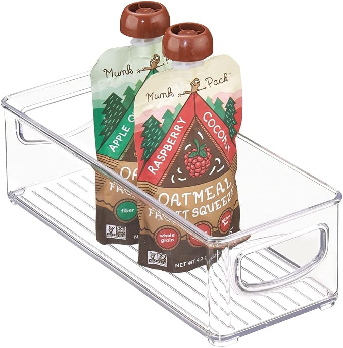 mDesign Plastic Stackable Small Organizing Bin Kitchen Pantry Cabinet, Refrigerator, Freezer Food... | Amazon (US)