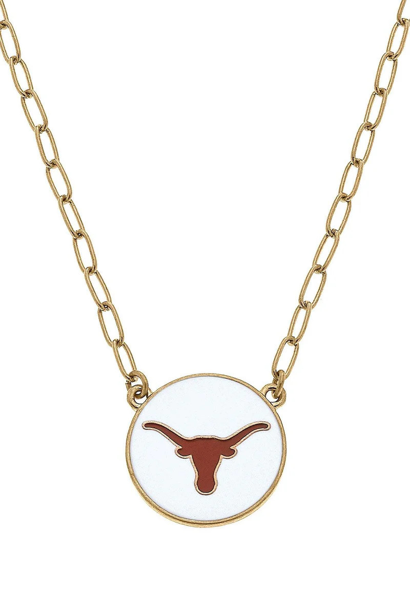 Texas Longhorns Enamel Disc Pendant Necklace - FINAL SALE | CANVAS