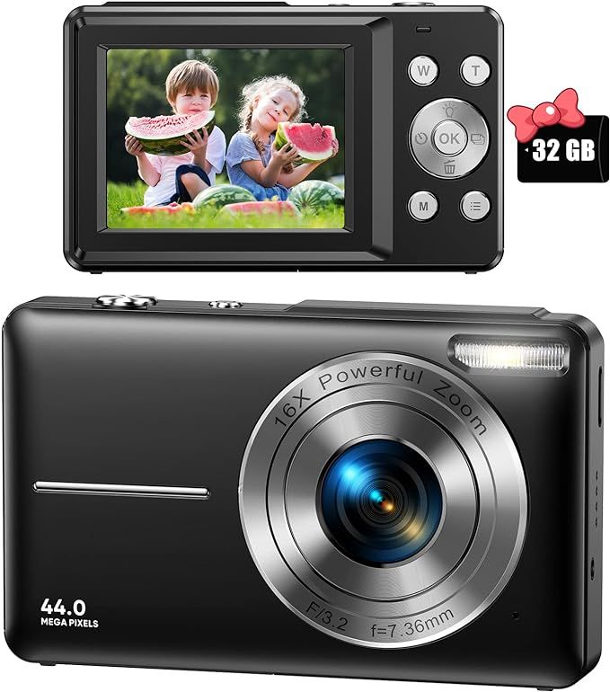 Digital Camera, FHD 1080P Digital Camera for Kids Video Camera with 32GB SD Card 16X Digital Zoom... | Amazon (US)