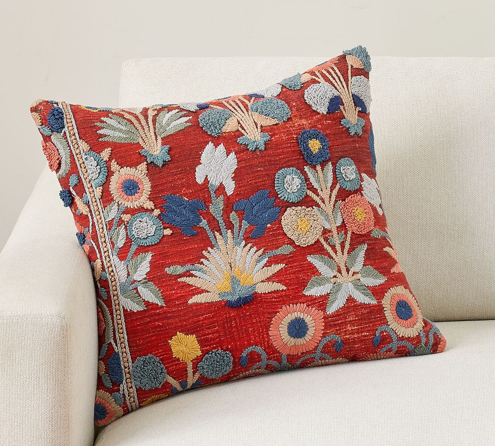 Alice Embroidered Pillow Cover | Pottery Barn (US)