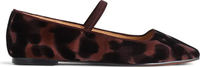 Madewell Greta Leopard Print Velvet Mary Jane Flat (Women) | Nordstrom | Nordstrom