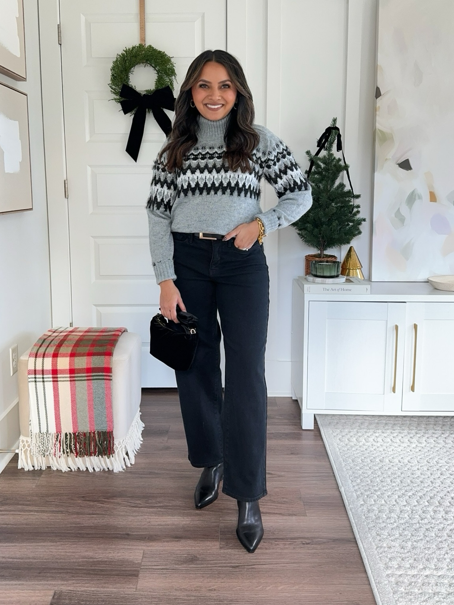 Heather Grey Christmas Sweater size XS TTS 
Black Belt size 26-30”
Black barrel jeans size 0 petite - sized down size! Use code RACHEL25 for 25% off! 
Black booties Size 6- usually size 5.5 but these start in size 6 and fit perfectly

Fall outfit 
Fall style 
Holiday style 
Christmas style 
Christmas outfit 
Winter outfit 
Thanksgiving outfit 

Honey Sweet petite 
Honeysweetpetite

#LTKSeasonal #LTKHoliday #LTKStyleTip