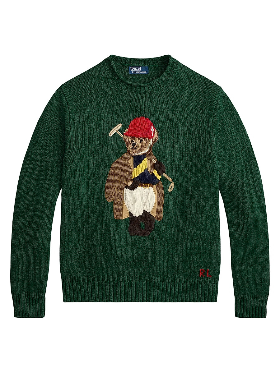 Polo Ralph Lauren Men's Polo Bear Linen-Cotton Sweater - New Forest - Size XXL | Saks Fifth Avenue