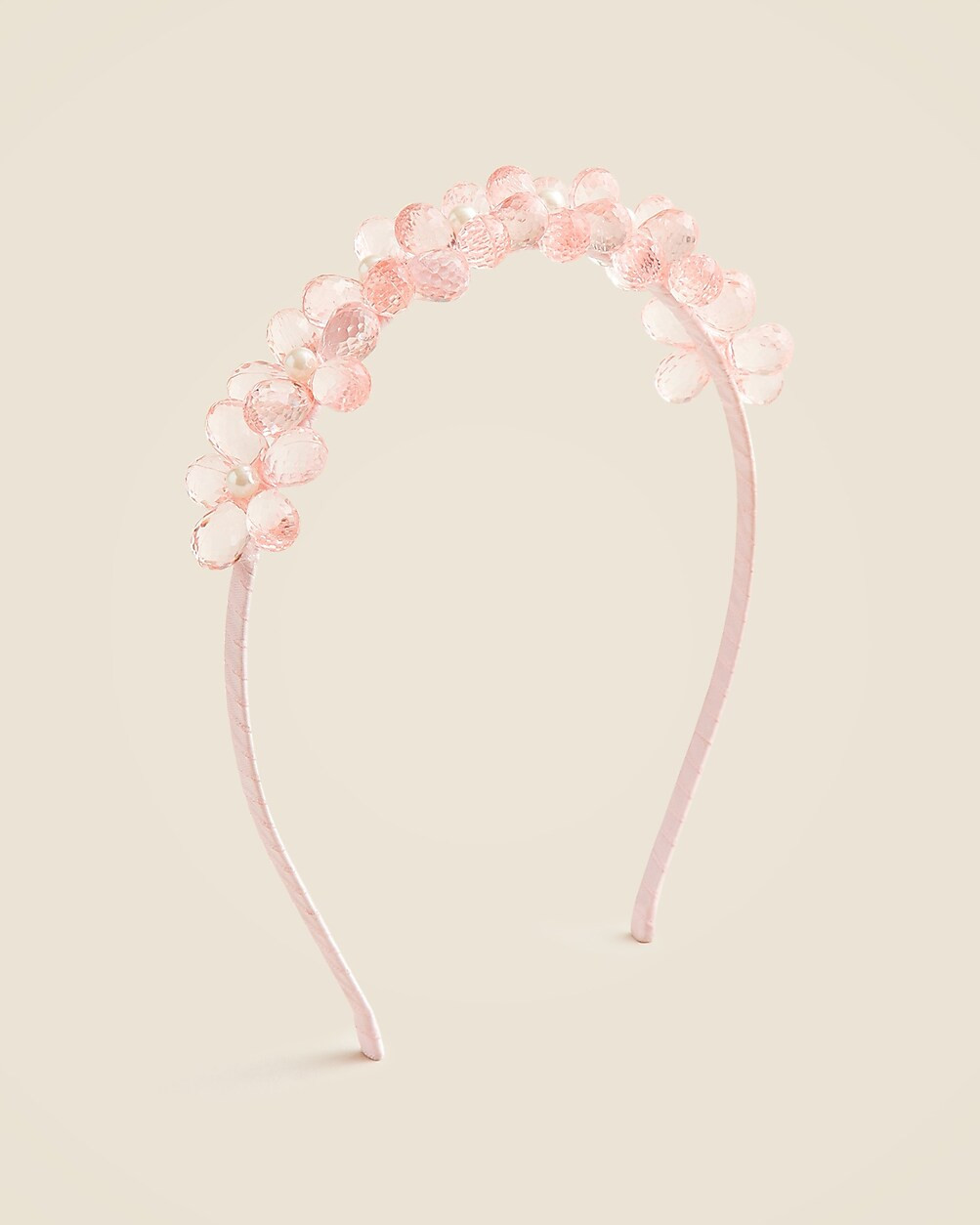 Girls' beaded flower headband | J. Crew US