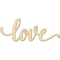 Love Script Wood Sign Home Decor Wall Art Unfinished Charlie 12" x 5" | Amazon (US)