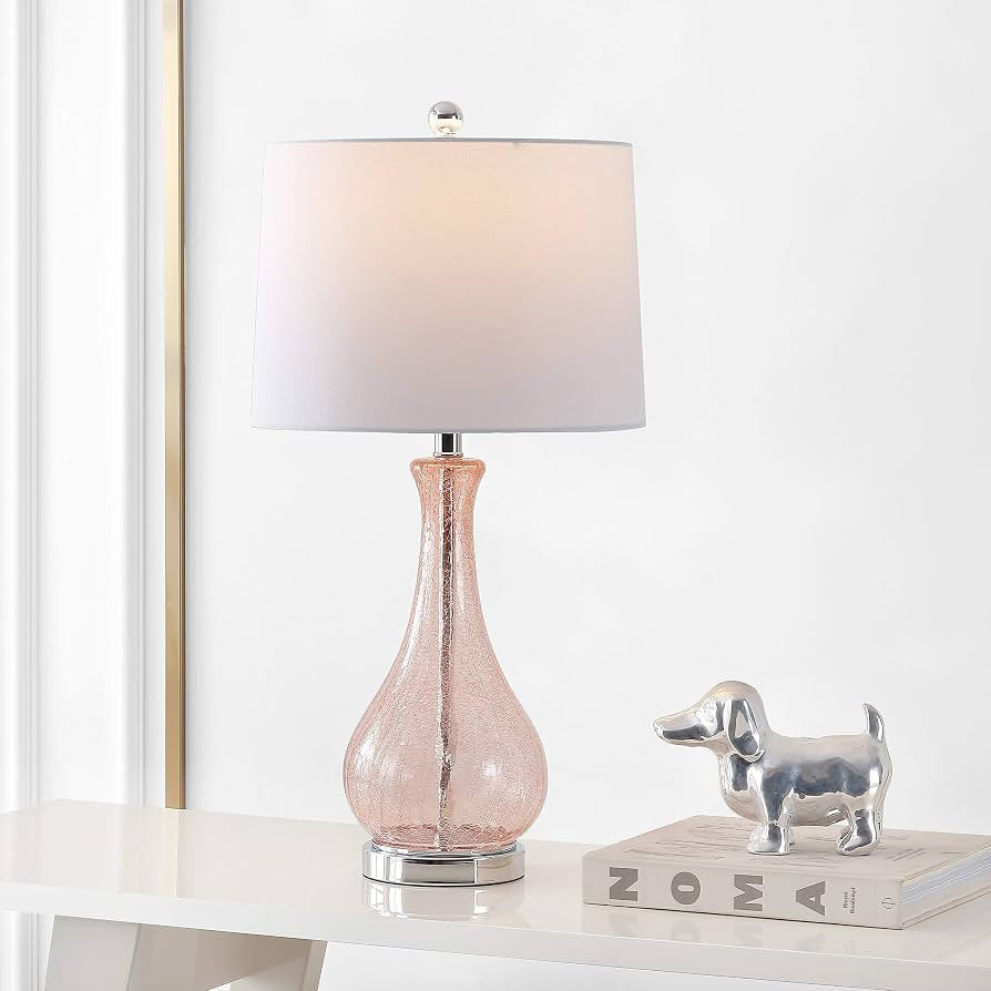 Safavieh Lighting Collection Finnley Light Blush Crackle 28-inch Bedroom Living Room Home Office ... | Amazon (US)