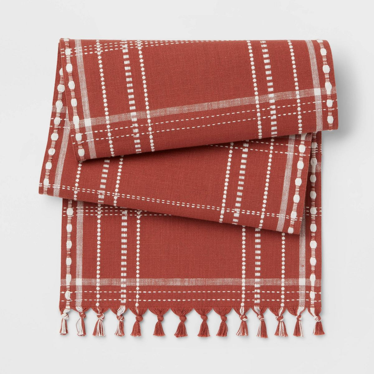 14"x72" Table Runner Rust Plaid - Threshold™ | Target