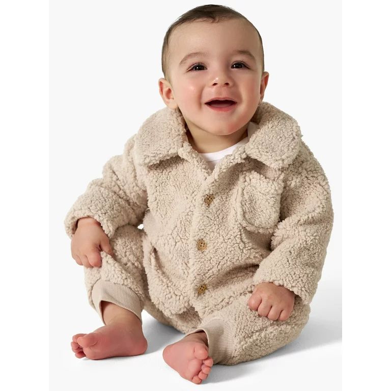 Modern Moments by Gerber Baby Boy or Girl Unisex Microplush Collared Top and Ribbed Pant Outfit S... | Walmart (US)