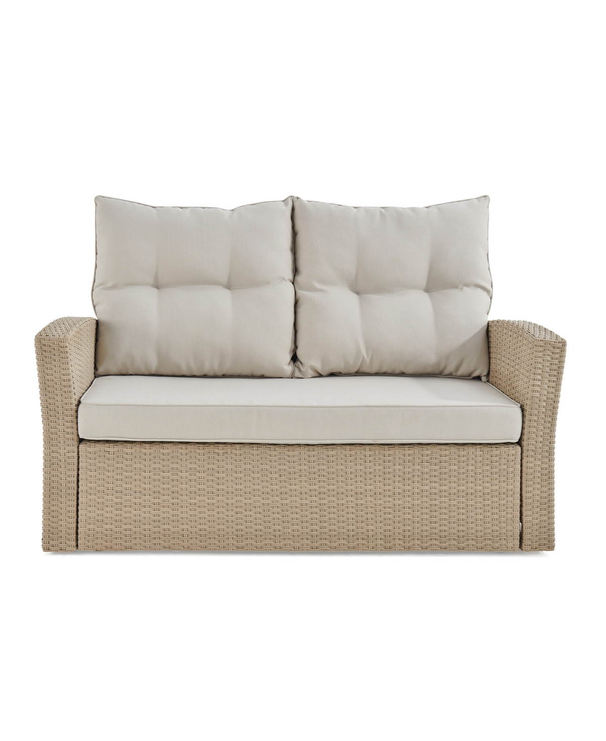 Alaterre Furniture Canaan All-Weather Wicker Outdoor Seat Love Seat with Cushions | Macys (US)