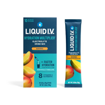 Liquid I.V. Hydration Multiplier Electrolyte Drink Mix Powder - Mango - 5.6oz/10ct | Target