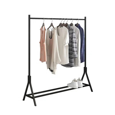 Garment Rack Freestanding Hanger Multi-Functional Single Pole Bedroom Clothing Rack Bedroom, Black | Wayfair North America