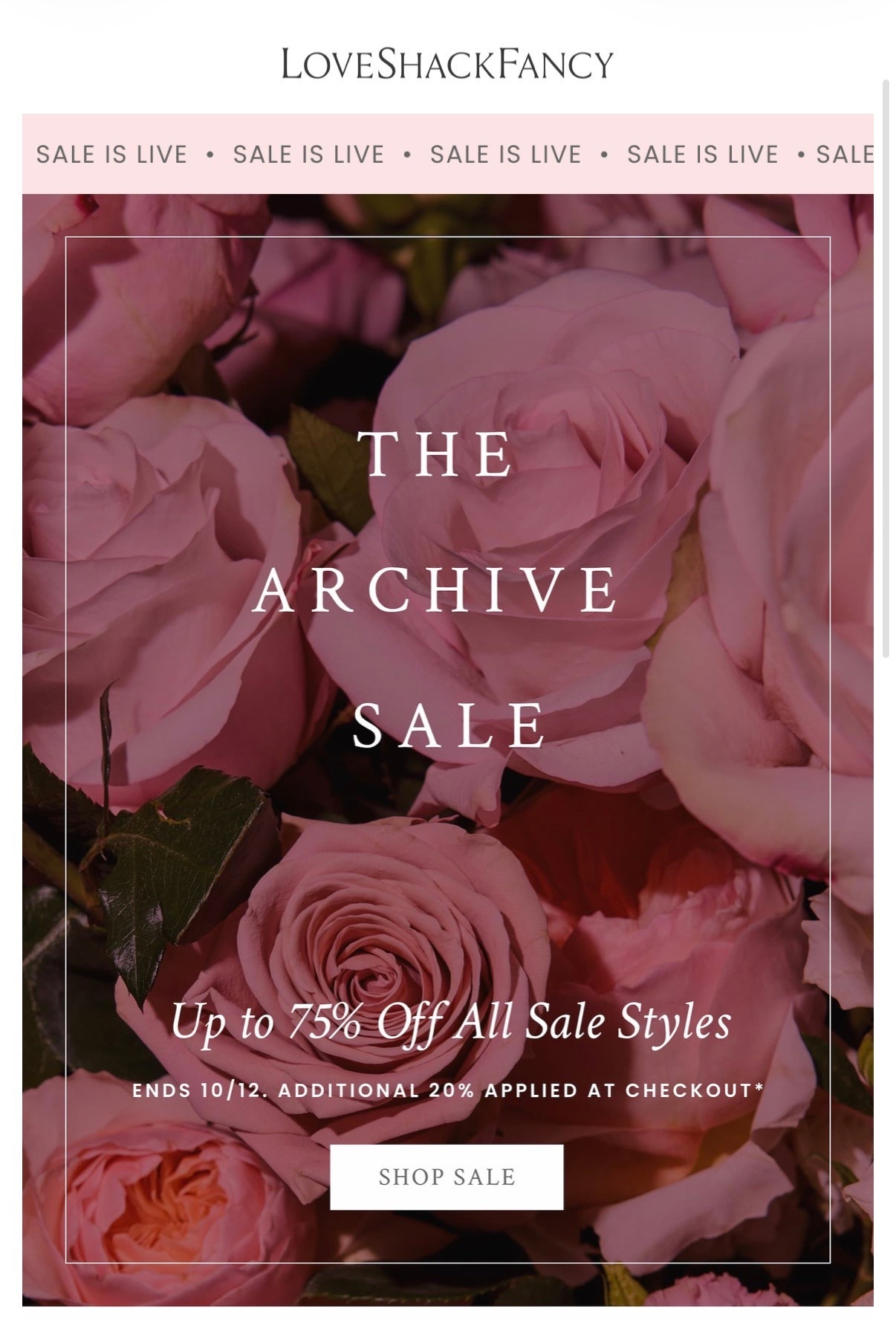 75% OFF LOVESHACKFANCY?! SAY LESS! 🎀🤎✨

THE ARCHIVE SALE IS TOO GOOD TO MISS! 😍 From dreamy dresses to the prettiest statement pieces, now is the time to shop your favorites for LESS!

The sale ends OCTOBER 12TH, so don’t wait too long! 💗

🛍️ I LINKED MY FAVORITES ON MY LTK! GO SHOP MY PICKS!

#LoveShackFancy #ArchiveSale #SaleFinds #LTKFinds