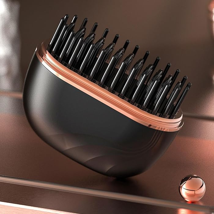 Mini Hair Straightener Brush, Wireless Charging Hair Straightener, 3 Temp & LCD Display, Fast Hea... | Amazon (US)