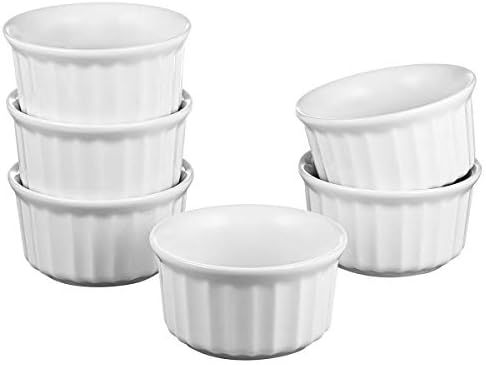 Porcelain Ramekins Dessert Bowls - 4 Ounce Ceramic Oven Safe Bakeware Set for Serving Creme, Brulee, | Amazon (US)