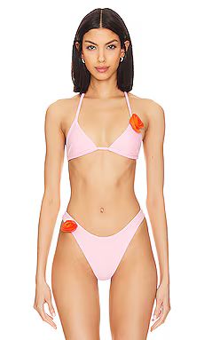 MORE TO COME Lucia Bikini Top in Pink from Revolve.com | Revolve Clothing (Global)