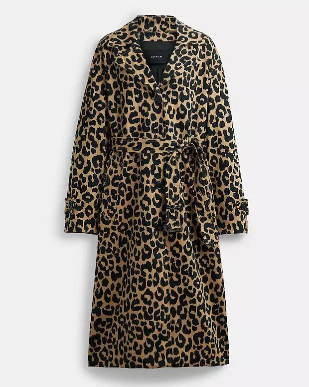 Leopard Oversized Trench Coat | Coach Outlet US