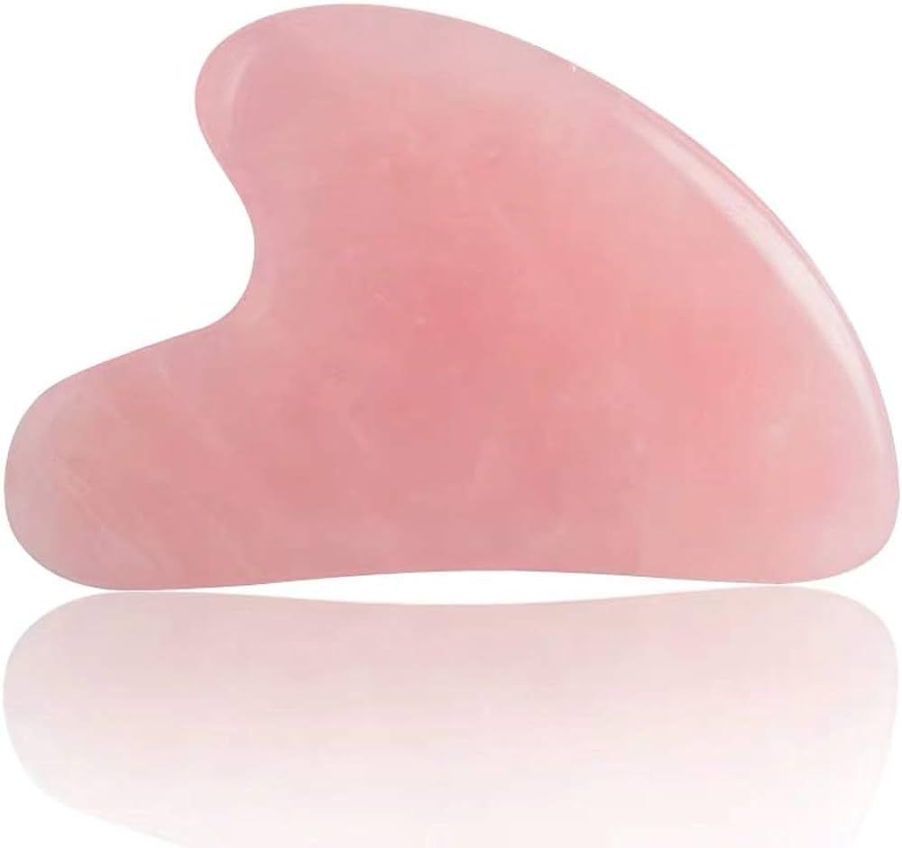 Gua Sha Scraping Massage Tool for Face, Pink Guasha Jade Stone for Facial Massage, Natural Rose S... | Amazon (CA)
