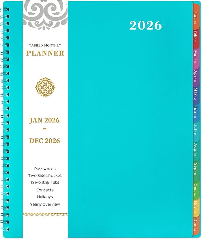 2026 Monthly Planner - 2026 Planner/Calendar, JAN - DEC 2026, 9" x 11", 12 Month Planners with Ta... | Amazon (US)