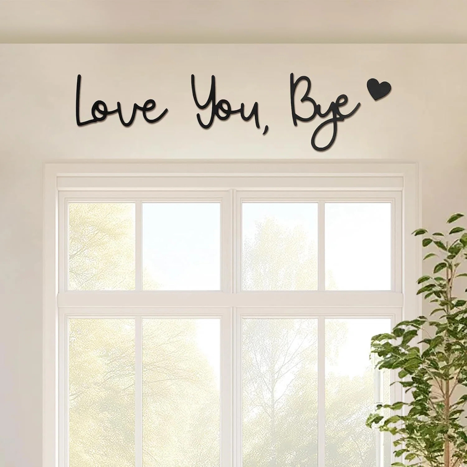 Love You Bye Sign Above Door Topper Decoration, Boho Farmhouse Wall Art Decor | Wayfair | Wayfair North America