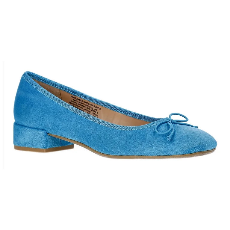 Time and Tru Women's String Bow Block Heel Ballet Shoes, Wide Width Available | Walmart (US)