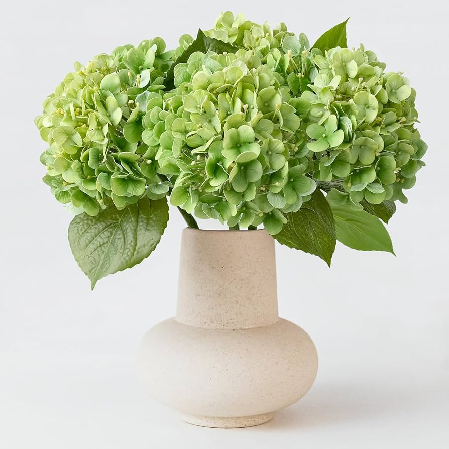 4PCS Green Fake Real Touch Hydrangea Flowers 20'' Lifelike Latex Artificial Hydrangeas for Spring... | Amazon (US)