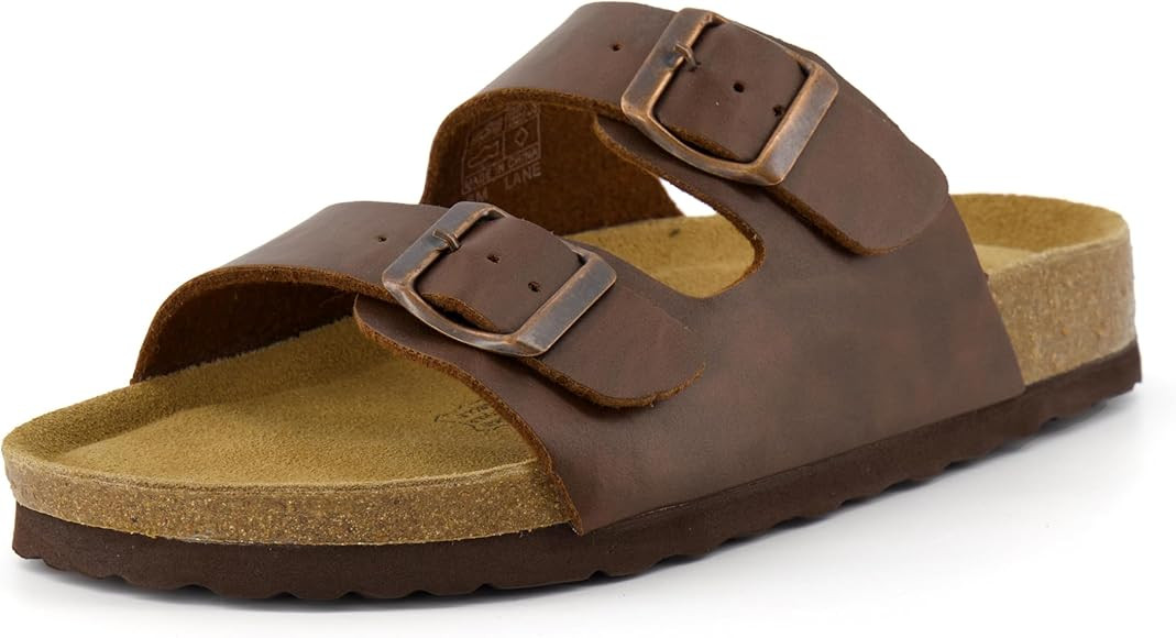 CUSHIONAIRE Lane Cork Footbed Sandals for Women – Comfortable Double Buckle Slip-On with Genuin... | Amazon (US)