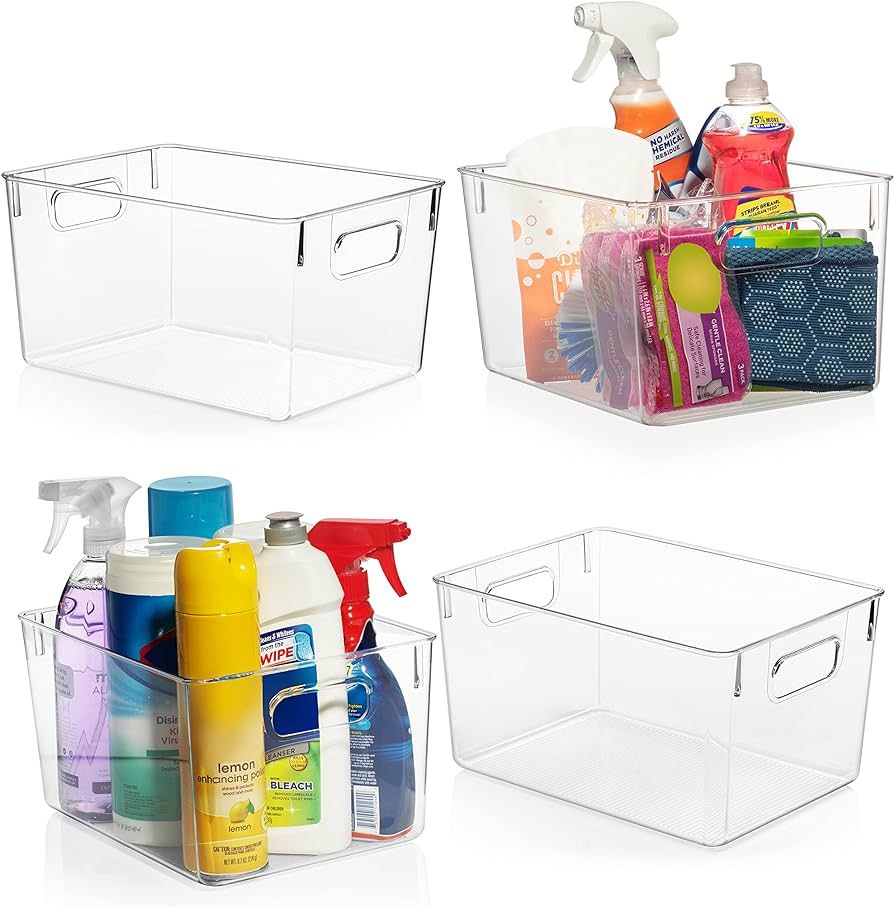 ClearSpace Plastic Storage Bins – Perfect Kitchen Organization or Pantry Storage – Fridge Org... | Amazon (US)