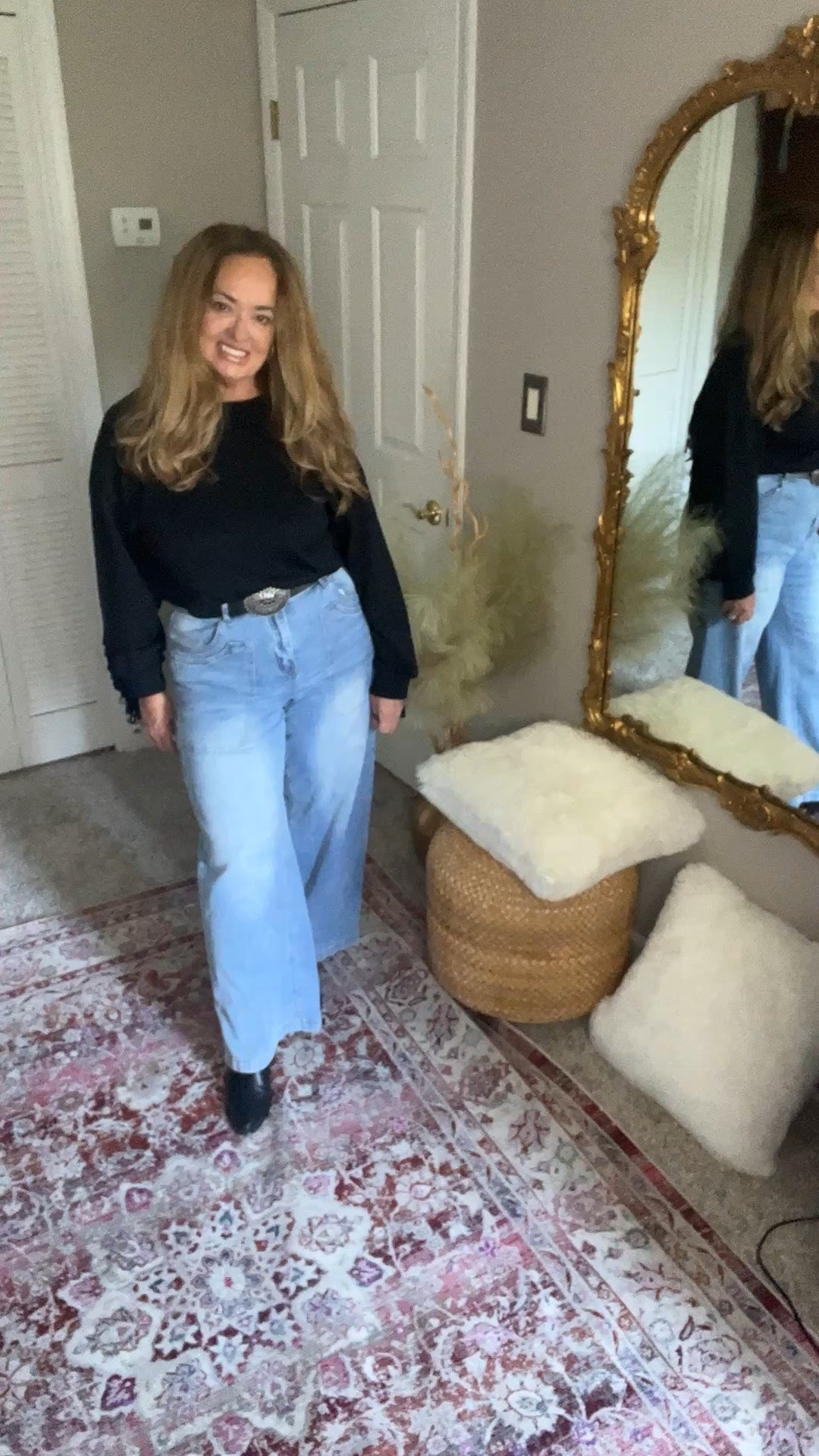 Black knit shirt with fun fringe detail on sleeves! Fringe details are trending. I love this western inspired blouse for Fall.

#LTKootd #LTKgrwm #LTKActive