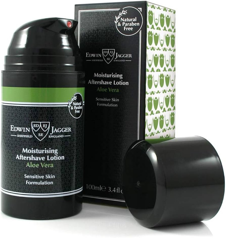 Edwin Jagger 99.9% Natural Moisturising Aftershave Lotion - Aloe Vera, 3.4-Ounce | Amazon (US)