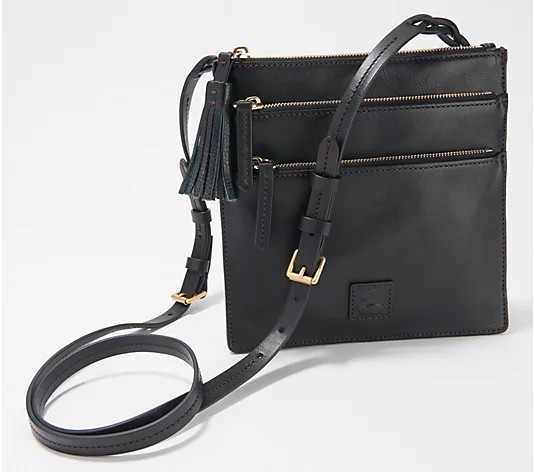 Dooney & Bourke Florentine Leather Triple Zip Crossbody | QVC