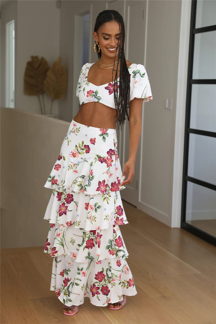 SEVEN WONDERS Yokana Skirt White Floral | Hello Molly (AU)