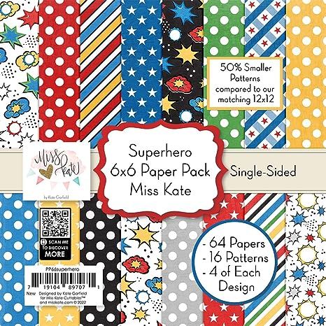 6x6 Pattern Paper Pack – Superhero - for Summer Scrapbook Premium Specialty Paper Single-Sided ... | Amazon (US)
