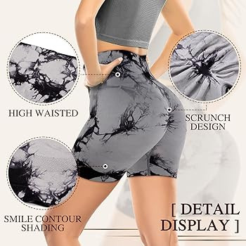 4 Piece Women Workout Shorts Tie Dye High Waist Butt Lifting Shorts Tight Women Workout Gym Yoga ... | Amazon (US)