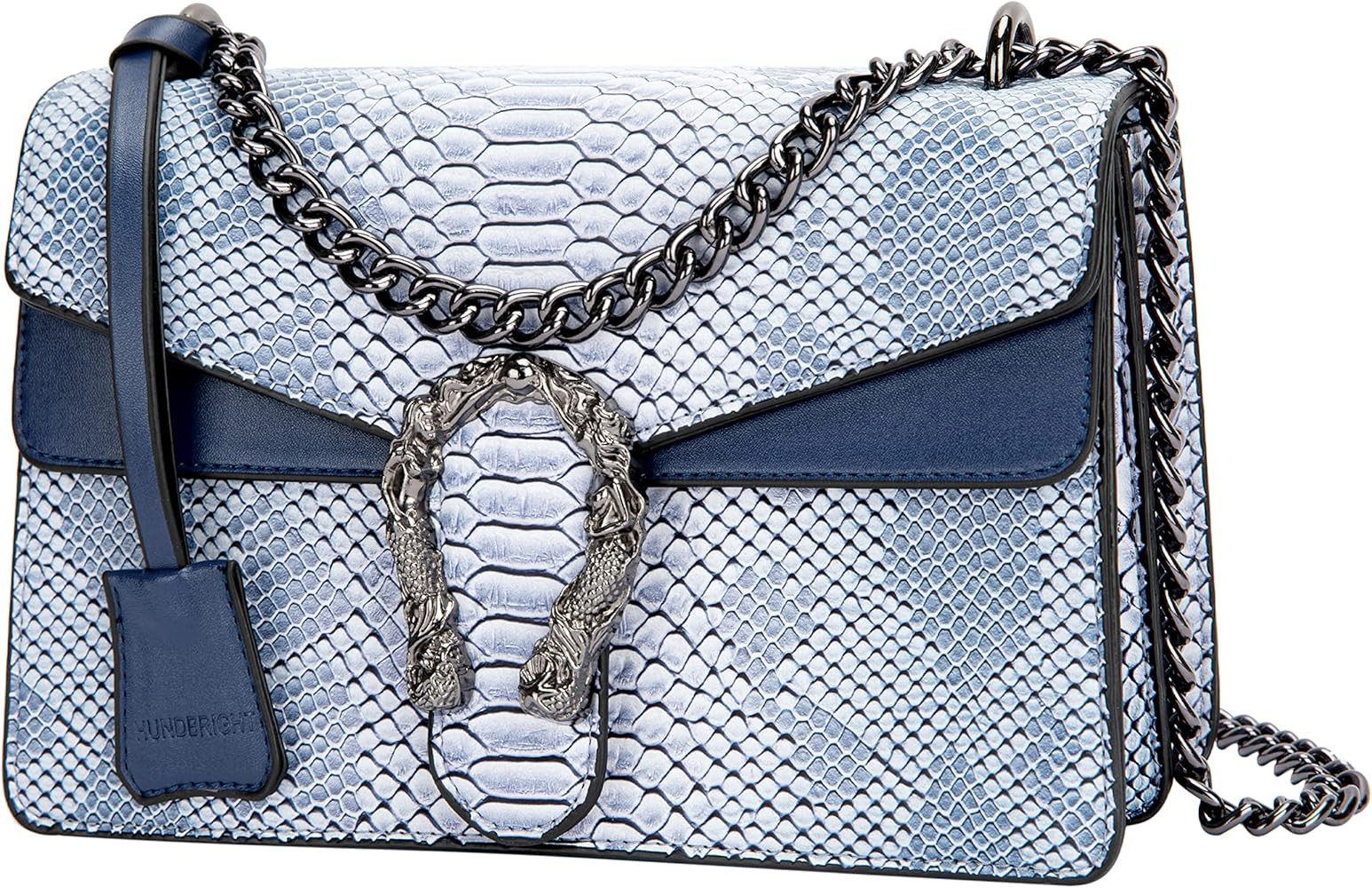 Satchel Purses and Shoulder Bag for Women - Fashion Print PU Leather Handbag Chain Strap Crossbody B | Amazon (US)