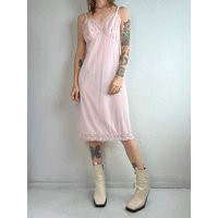 70S 80S Sheer Pink Lacey Slip Dress/Small | Etsy (US)