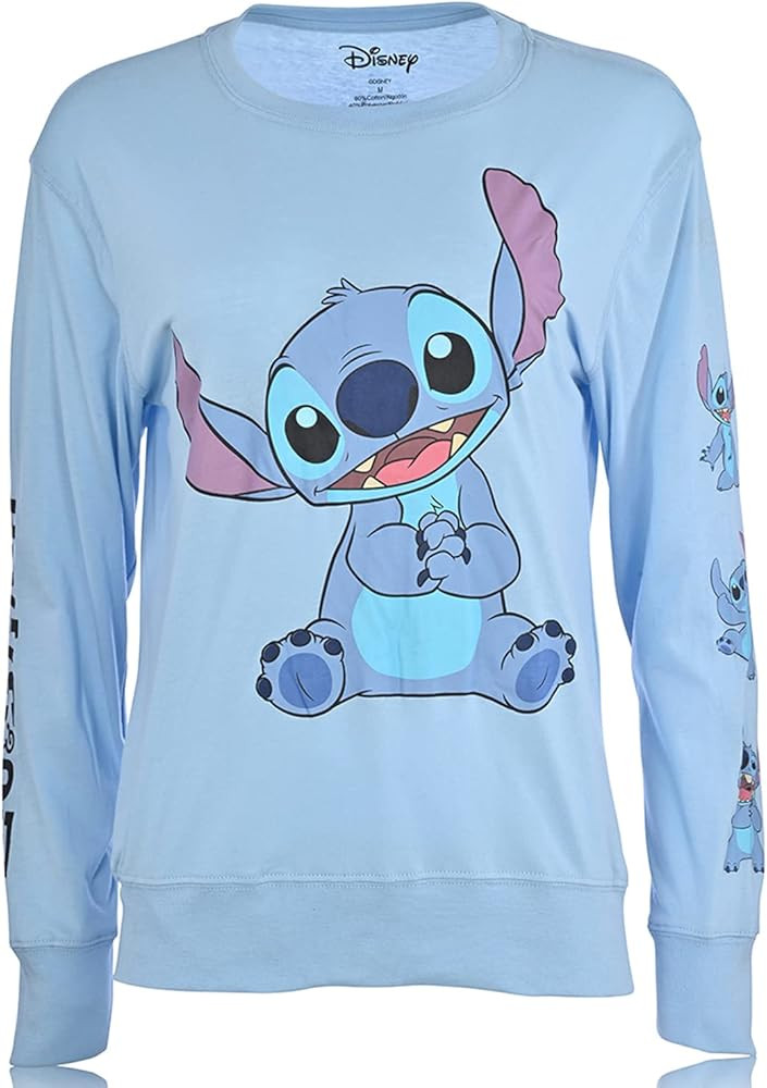 Ladies Lilo and Stitch Shirt - Ladies Classic Lilo and Stitch Long Sleeve Top with Sleeve Prints | Amazon (US)