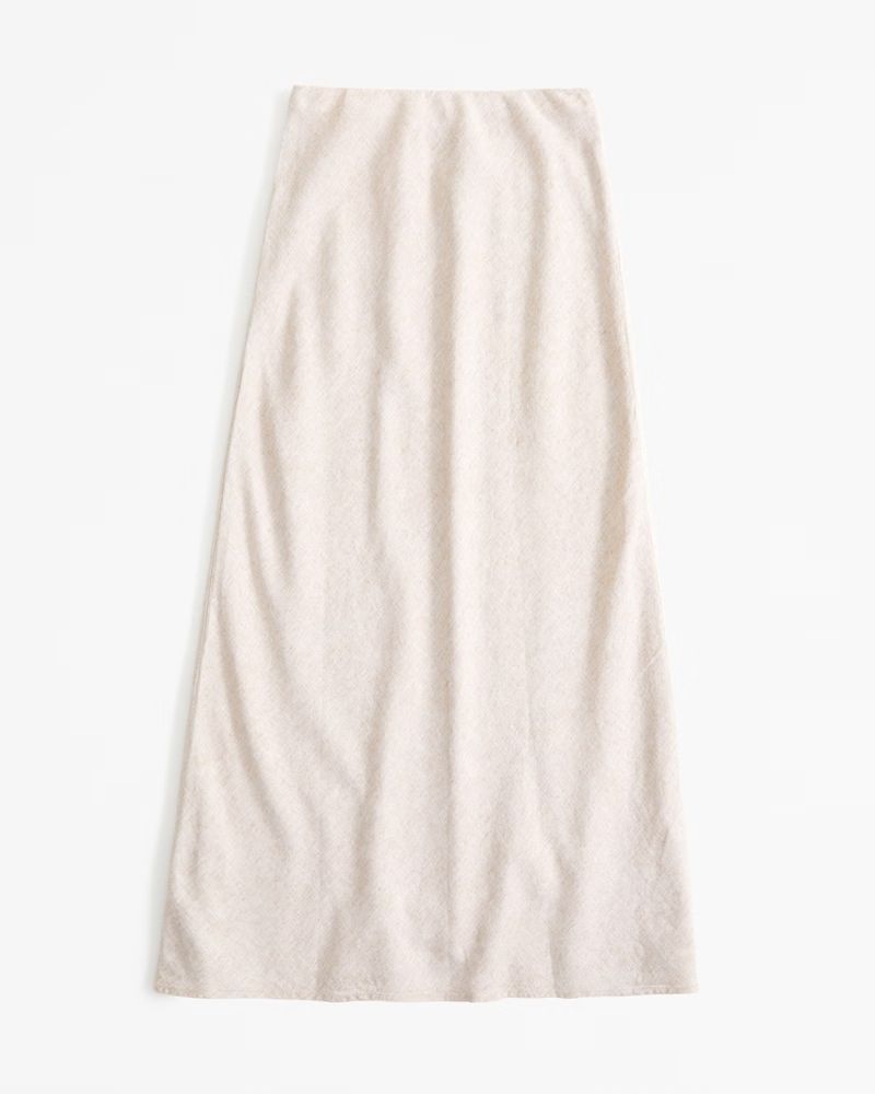 Linen-Blend Column Maxi Skirt | Abercrombie & Fitch (US)