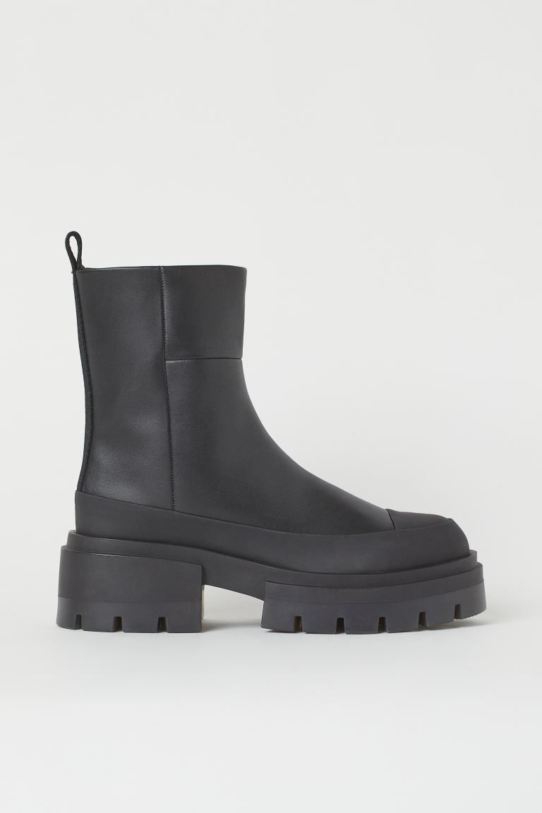Chunky leather boots | H&M (UK, MY, IN, SG, PH, TW, HK)