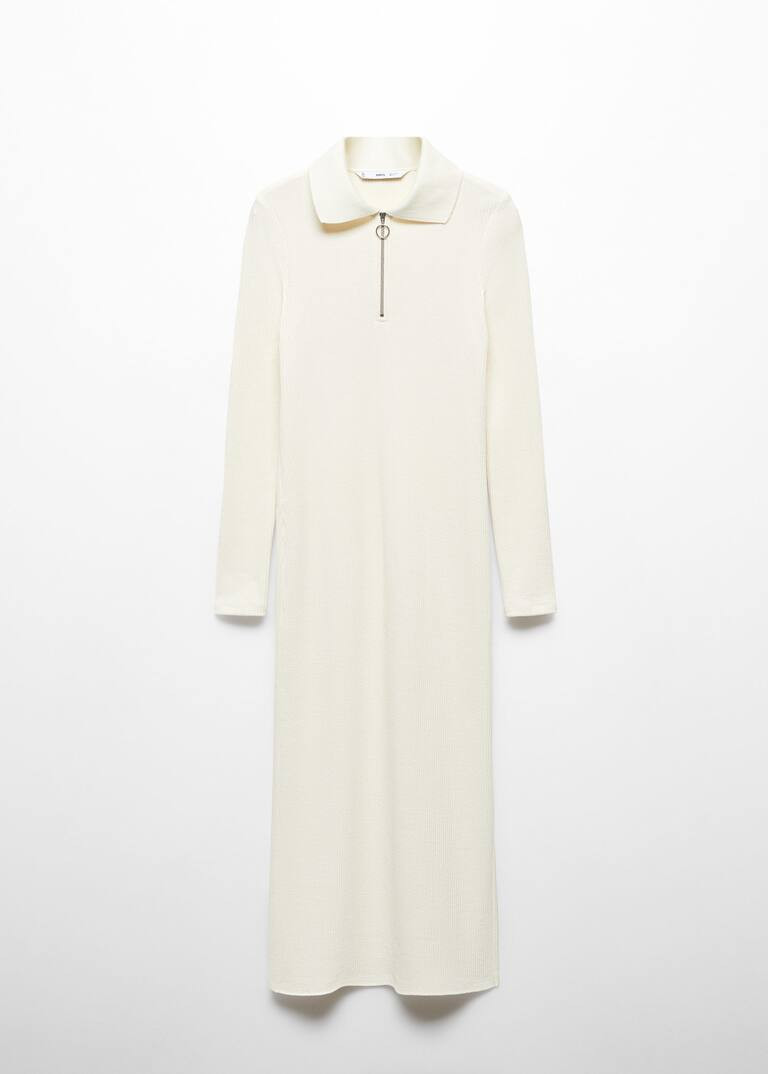 Zipped neckline dress -  Women | Mango United Kingdom | MANGO (UK)