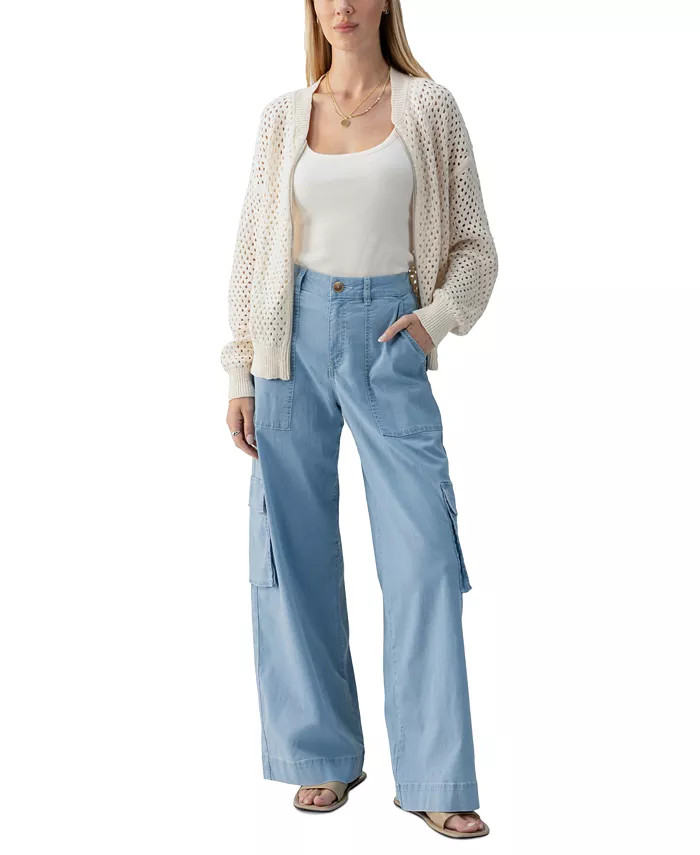 Sanctuary Women's Stepping Out Cotton Open-Knit Bomber Jacket - Macy's | Macy's