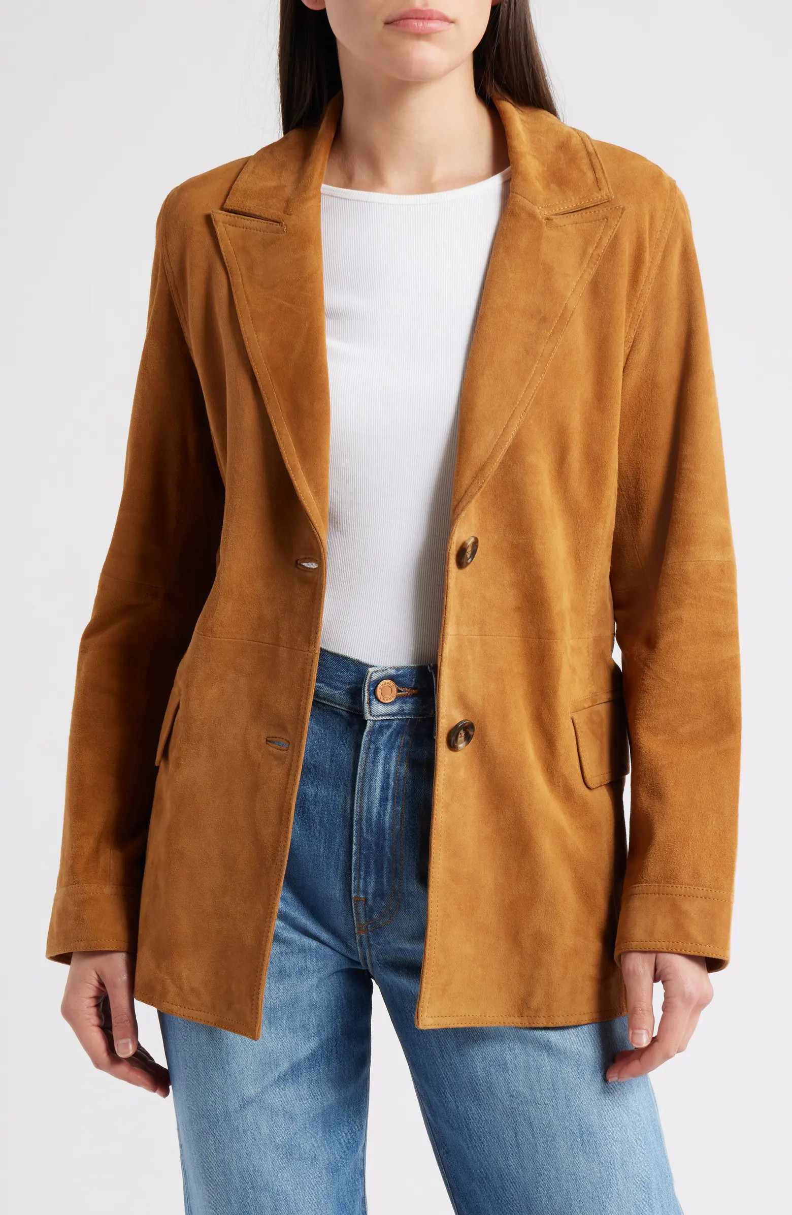 Bernardo Single Breasted Suede Blazer | Nordstrom | Nordstrom