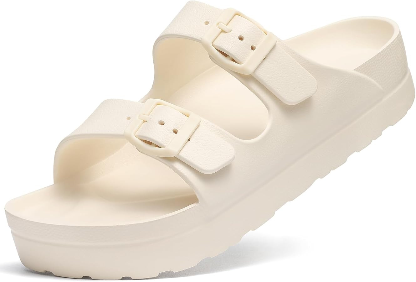 Women's Platform Sandals with Arch Support, Chunky Lightweight Foam Slip on Slides, Comfortable S... | Amazon (US)