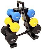 BalanceFrom Colored Neoprene Coated Dumbbell Set with Stand, multi | Amazon (US)