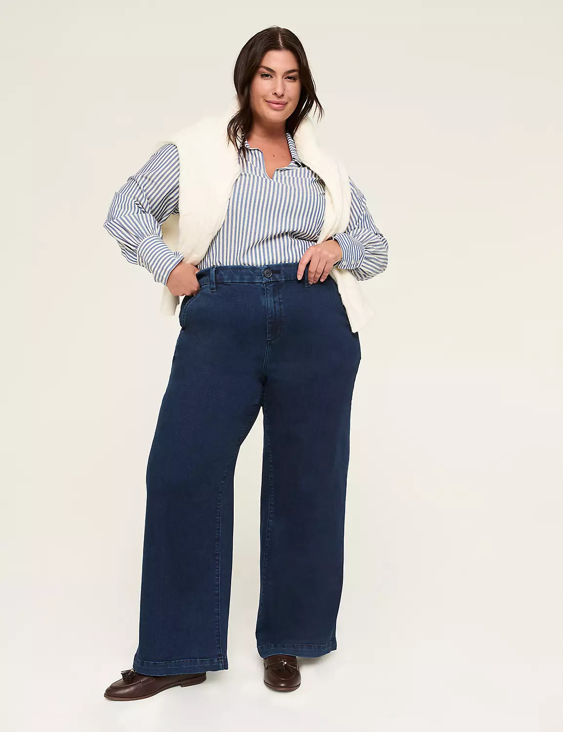 High-Rise Wide Leg Trouser Jean | Lane Bryant (US)
