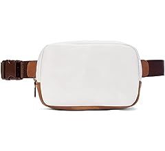 Leather Belt Bag for Women Fashionable Fanny Packs Cross Body Bag Waist Pack Black | Amazon (US)
