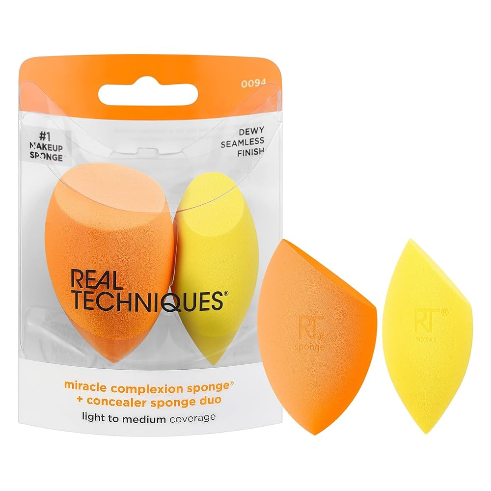 Real Techniques Miracle Complexion Sponge + Concealer Sponge Duo, Makeup Blending Sponges For Fou... | Amazon (US)