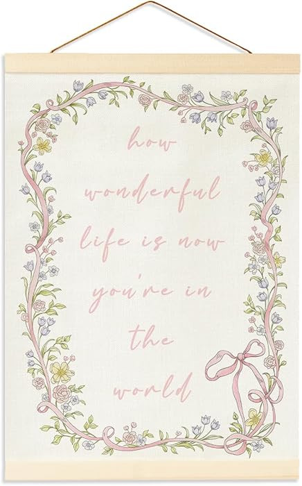 Pink Bow Nursery Decoration,Boho Floral Wall Art For Girls Room Decor, Excellent Room Decor For K... | Amazon (US)