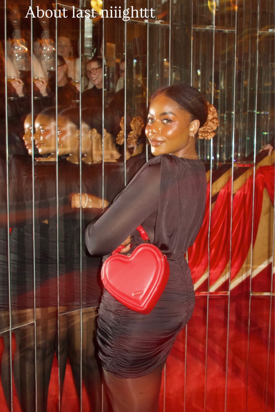 Stepping out for a Valentine’s Day event! Wearing a cute ruched black mini dress, sheer tights from calzedonia, red heart handbag from dsw, red kitten heels. Love this Valentine’s Day outfit / date night outfit idea for winter! .. For more links to valentines decor women’s puffer jacket - joy lab, apres ski outfit, back to routine, home organization, valentines outfit women, signature scent, denim forum hi-rise wide jean, date night outfits, crockpot recipes, follow me on LTK! ✨


#LTKootd #LTKSeasonal #LTKValentine