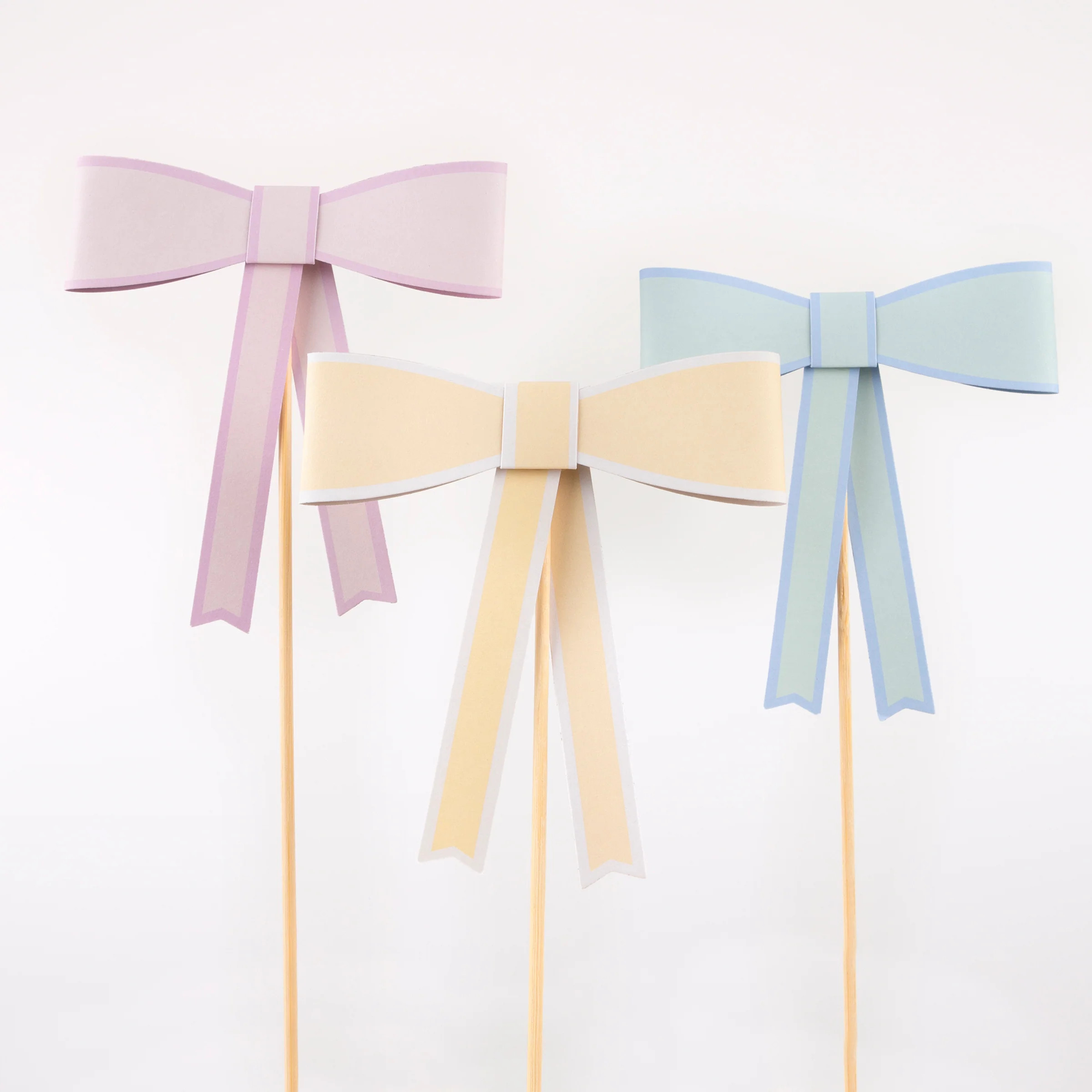 Pastel Bow Cake Toppers (x 3) | Meri Meri