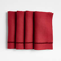 Red Rickrack Trim Napkins, Set of 4 + Reviews | Crate & Barrel | Crate & Barrel